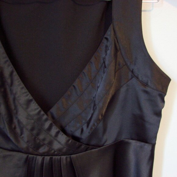 Y2K Black Satin Babydoll Cami Top Tristan Sleeveless Crisscross Pleated Small - Picture 13 of 15